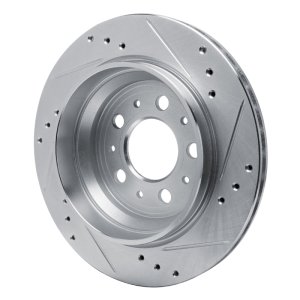 Volvo V70 Brake Rotor (1) - Rear Left - R1 Concepts - Drilled & Slotted - Silver - 2000
